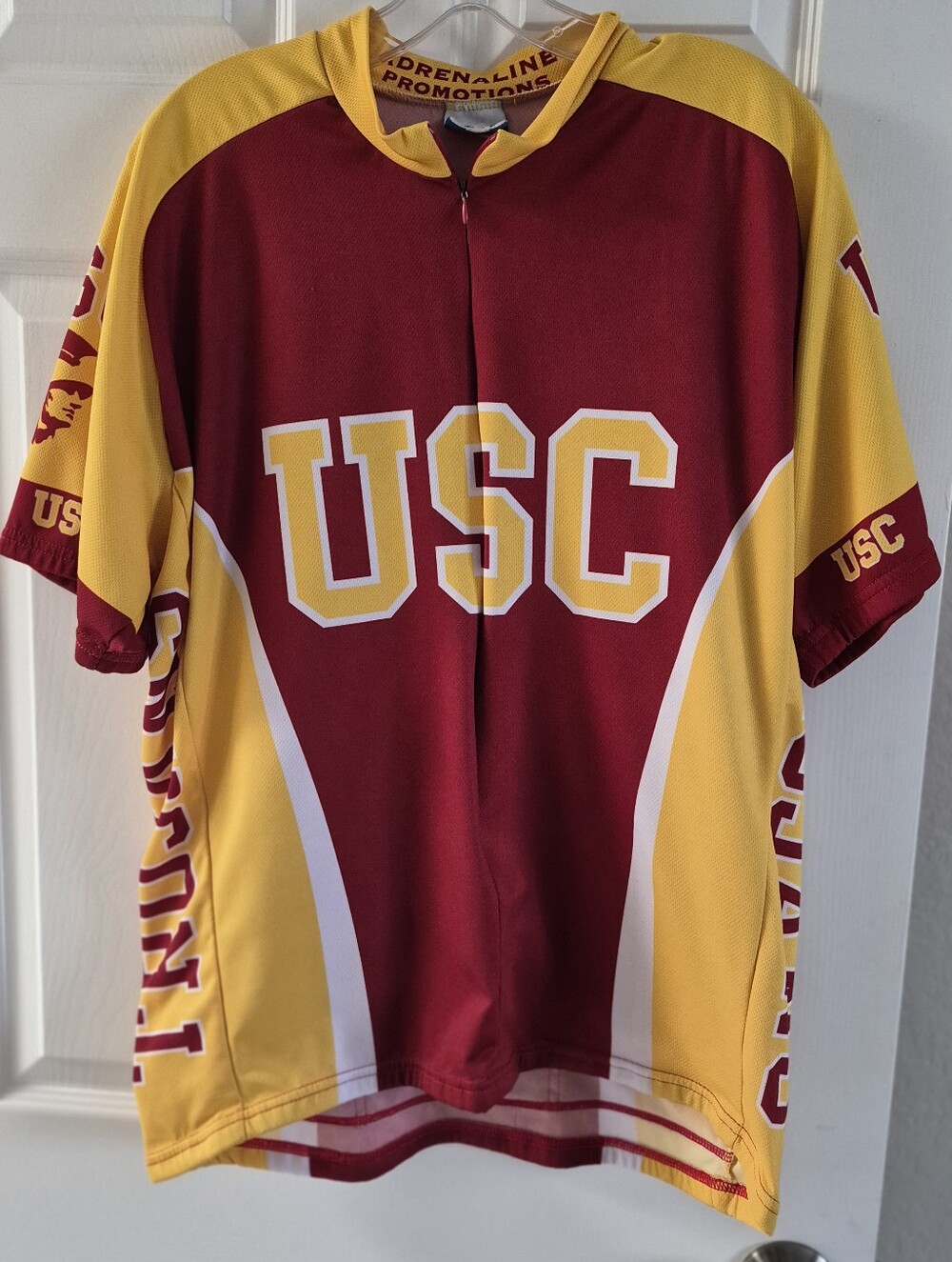 USC Men's Maroon and Gold Cycling Jersey -Adrenaline Brand Size Large